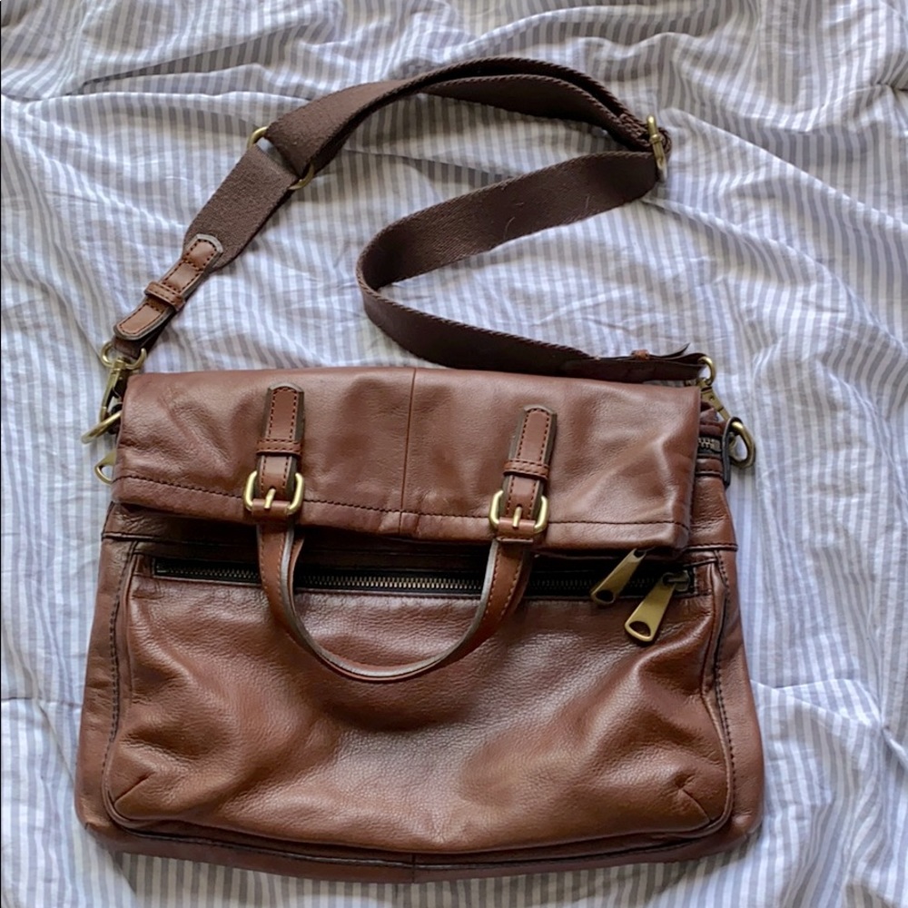 Fossil Leather Crossbody Messenger Bag